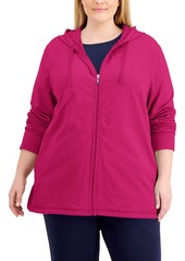 Karen Scott Plus Size Zippered Hoodie, Created for Macy's