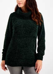 Karen Scott Solid Chenille Cowlneck Sweater, Created for Macy's