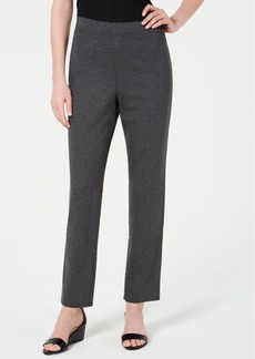 Karen Scott Petite Comfort Pull-On Pants, Created for Macy's - Charcoal Heather