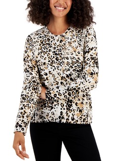 Karen Scott Spotted Sands Printed Cardigan, Created for Macy's