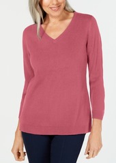 Karen Scott Luxsoft V-Neck Sweater, Created for Macy's