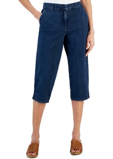 Karen Scott Women's Denim Comfort Capri Pants, Created for Macy's - KS Overcast