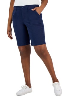Karen Scott Women's Mid Rise Stretch-Waist Shorts, Created for Macy's - Intrepid Blue