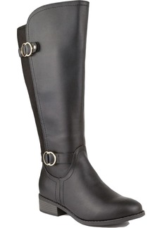 Karen Scott Leandraa Womens Extra Wide Calf Faux Leather Knee-High Boots