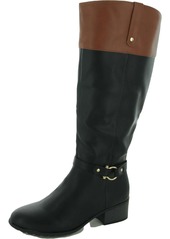 Karen Scott Vickyy Womens Faux Leather Embossed Knee-High Boots