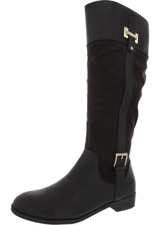 Karen Scott Womens Faux Leather Zipper Knee-High Boots