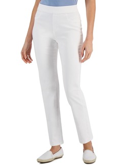 Karen Scott Womens Mid Rise Knit Straight Leg Jeans