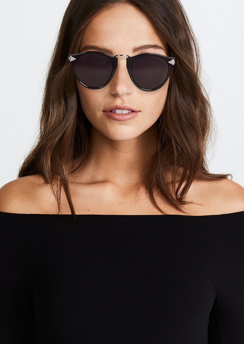 highstreet 52mm round brow bar sunglasses