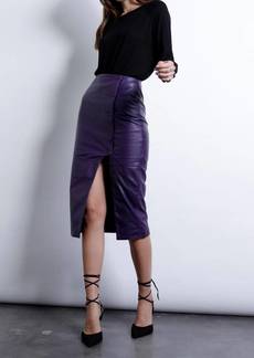 Karina Grimaldi Angel Leather Skirt In Kholrabi