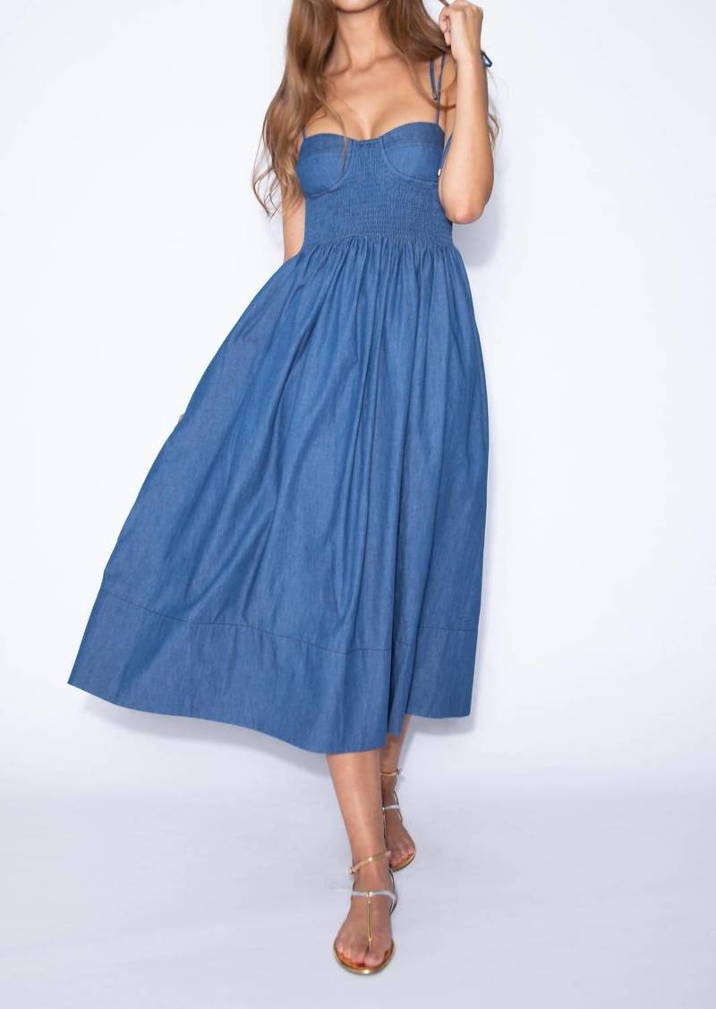 Karina Grimaldi Josephine Denim Midi Dress