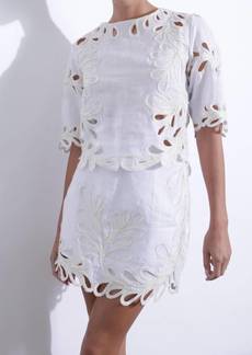 Karina Grimaldi Odile Embroidered Skirt In Off White