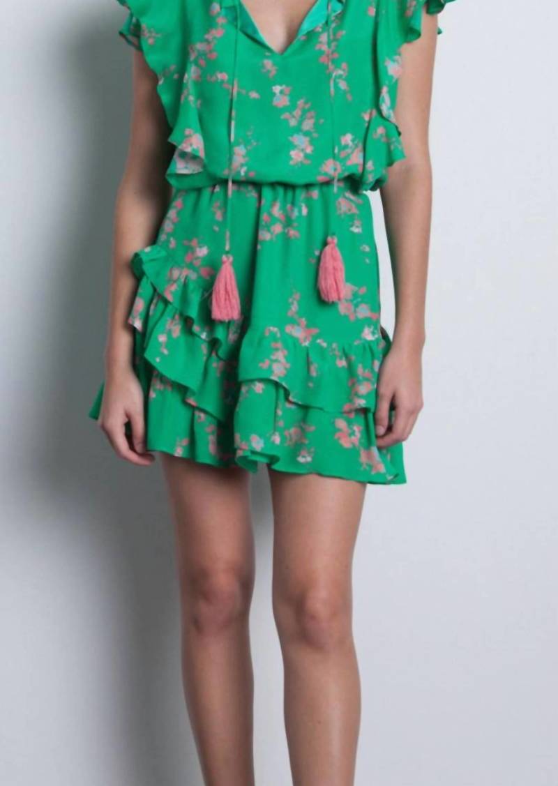Karina Grimaldi Rafa Print Mini Dress In Verde Water Floral