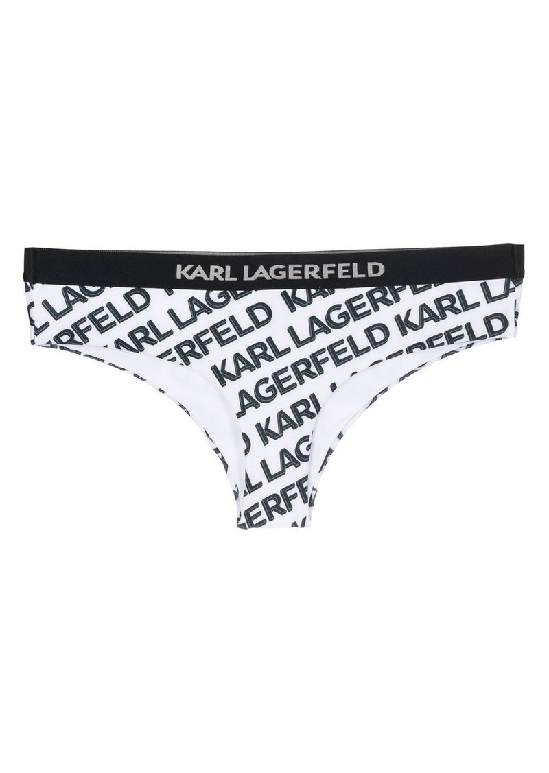 Karl Lagerfeld logo-print bikini bottoms