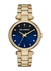 Karl Lagerfeld Aurelie Yellow Goldtone Stainless Steel Three-Hand Bracelet Watch