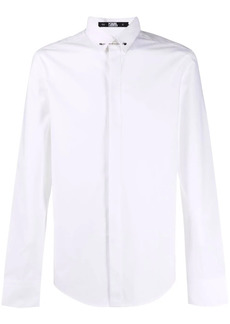 Karl Lagerfeld bar-pin collar poplin shirt