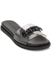 Karl Lagerfeld Bijou Womens Flats Embellished Flip-Flops