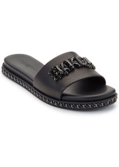 Karl Lagerfeld Bijou Womens Flats Embellished Flip-Flops