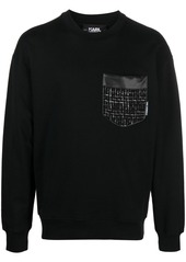 Karl Lagerfeld bouclé-pocket organic-cotton sweatshirt