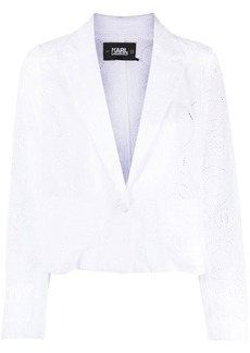 Karl Lagerfeld broderie anglaise cropped blazer