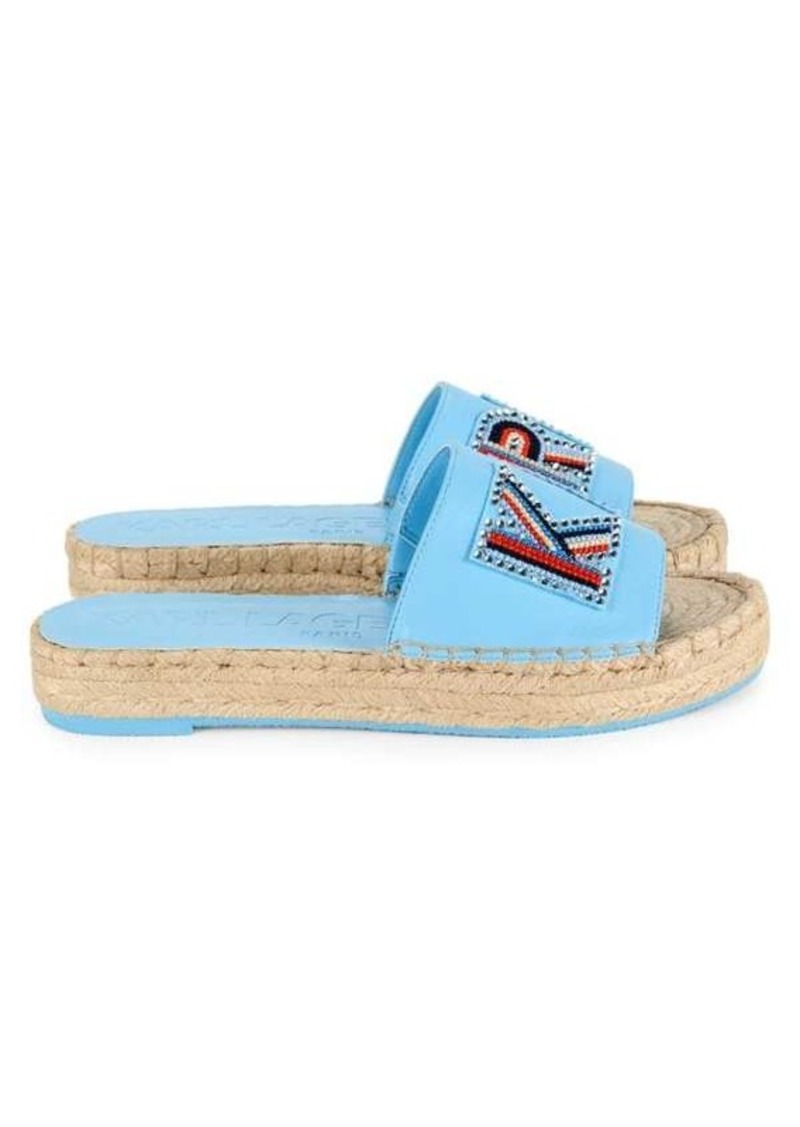 Karl Lagerfeld Caine Logo Studded Espadrille Slides