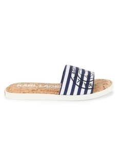 Karl Lagerfeld Canta Striped Flat Sandals