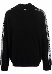 Karl Lagerfeld cashmere logo-trim hoodie