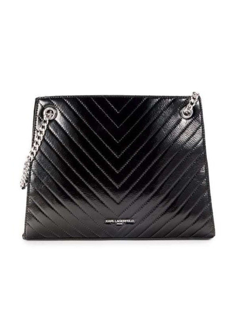 Karl Lagerfeld Charlotte Quilted Patent Leather Tote