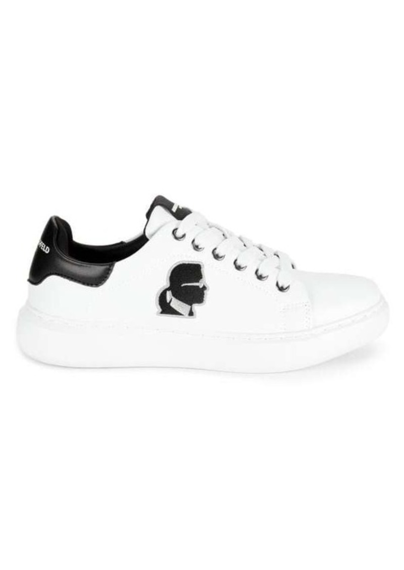 Karl Lagerfeld Colorblock Appliqué Leather Sneakers