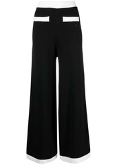 Karl Lagerfeld contrasting-trim wide-leg knit pants