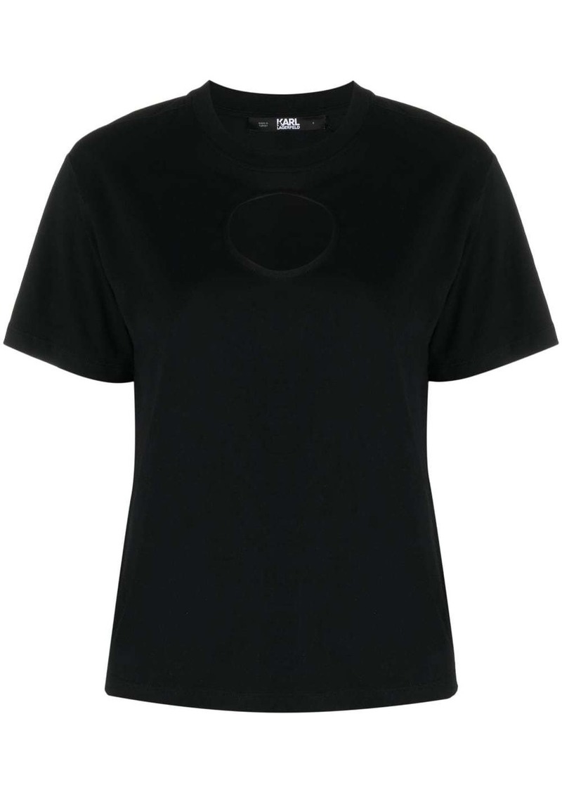 Karl Lagerfeld cut-out cotton T-shirt