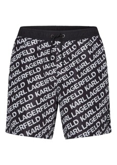 Karl Lagerfeld Diagonal logo-print swim shorts