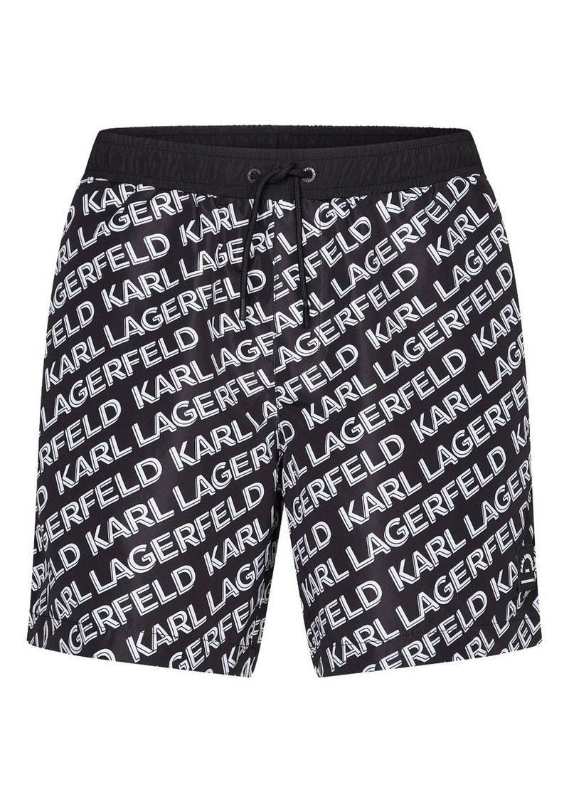 Karl Lagerfeld Diagonal logo-print swim shorts