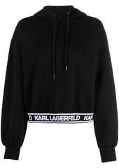 Karl Lagerfeld drawstring logo-underband hoodie