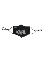Karl Lagerfeld embellished logo face mask