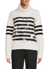 Karl Lagerfeld Embellished Stripe Sweater