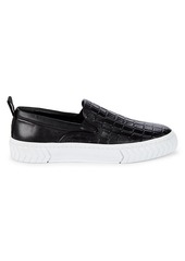 Karl Lagerfeld Embossed Leather Loafers