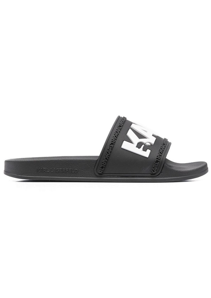 Karl Lagerfeld embossed-logo slides