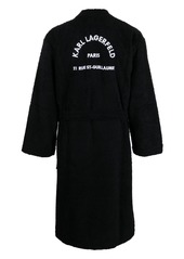 Karl Lagerfeld embroidered address logo bathrobe