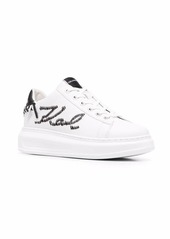 Karl Lagerfeld embroidered-logo leather sneakers