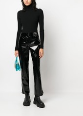 Karl Lagerfeld faux-leather patent-finish trousers