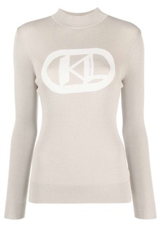 Karl Lagerfeld flocked ribbed-knit logo jumper