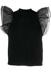 Karl Lagerfeld puff-sleeve knitted top