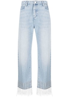Karl Lagerfeld fringe-detail cropped jeans