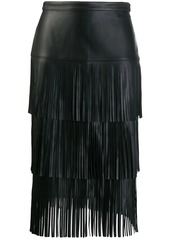 Karl Lagerfeld fringed leather skirt