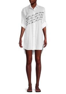 Karl Lagerfeld Logo Cover Up Shirt Dress