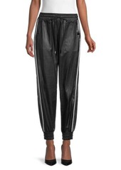 Karl Lagerfeld ​High-Rise Faux Leather Joggers