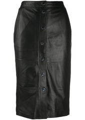 Karl Lagerfeld high-rise leather skirt
