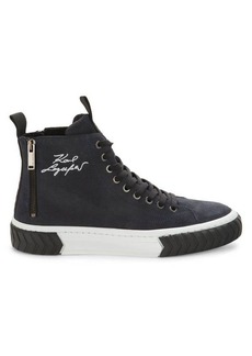 Karl Lagerfeld High-Top Suede Double-Zip Sneakers
