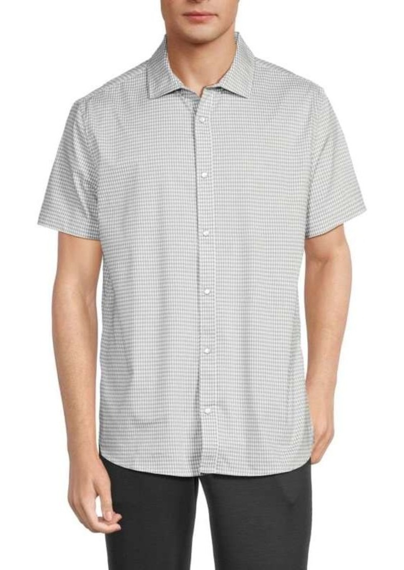 Karl Lagerfeld Houndstooth Short Sleeve Shirt