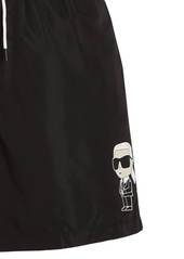 Karl Lagerfeld Ikonik double-waistband swim shorts